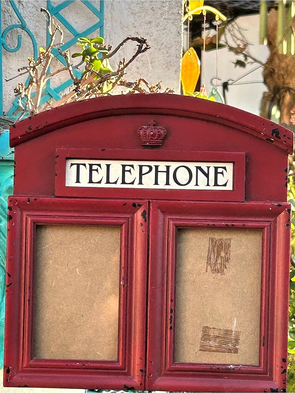 Red & Black Telephone Wall Decor Picture Frame Unusual